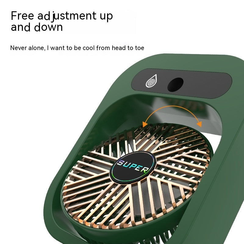 Portable Misting Fan Air Cooler — USB Rechargeable Desk Fan with 3 Wind Speeds & Humidifier Spray | For Home, Office & Travel