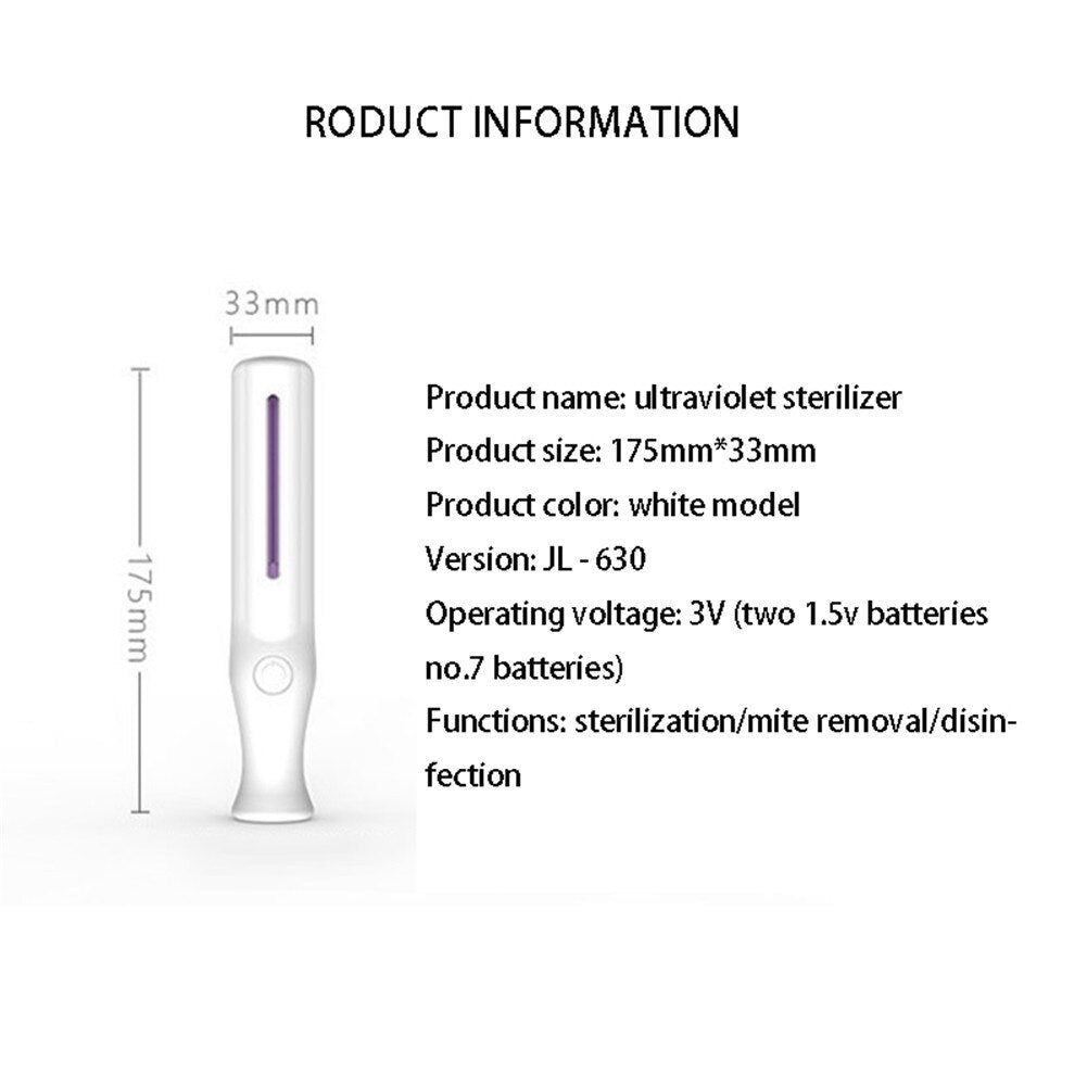 Mini Ultraviolet Sanitizer — Handheld UV Disinfection Lamp
